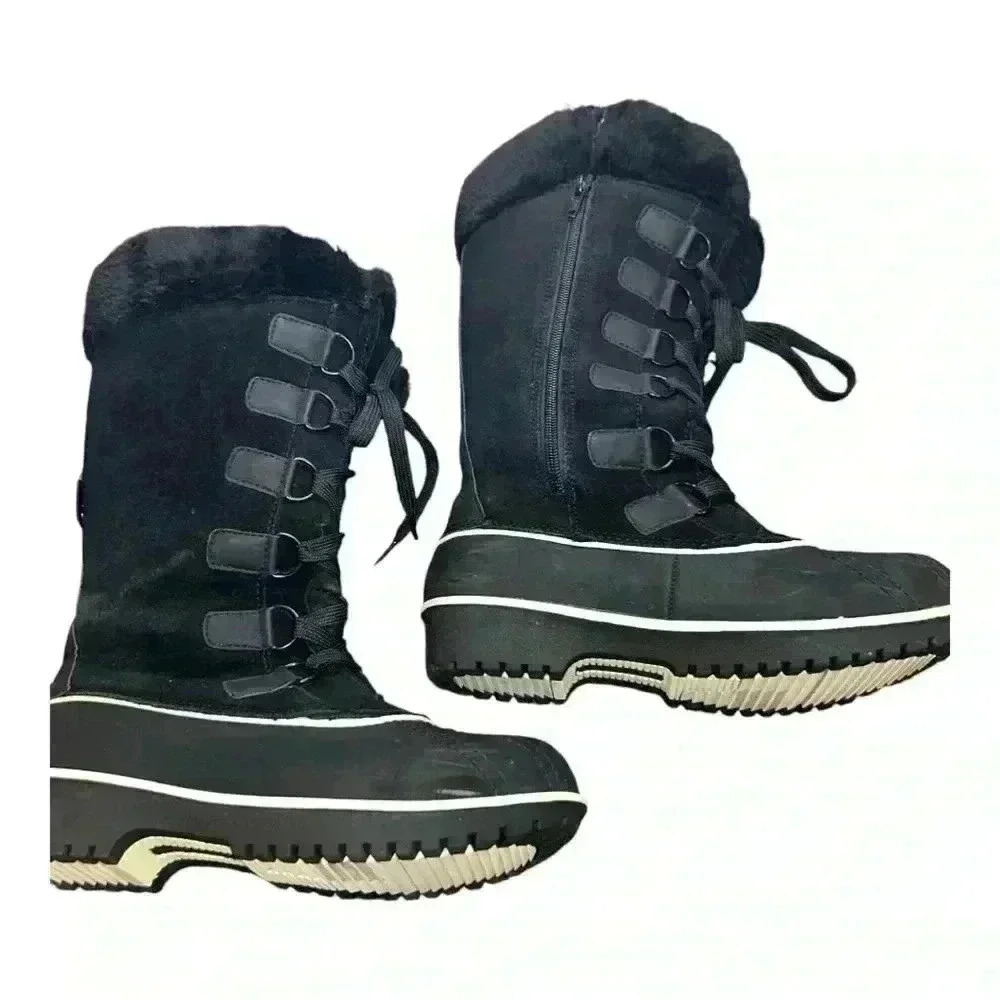 Comfortview Women's Wide Width The Eileen Waterproof Boot pre-loved Sz 7.5 black